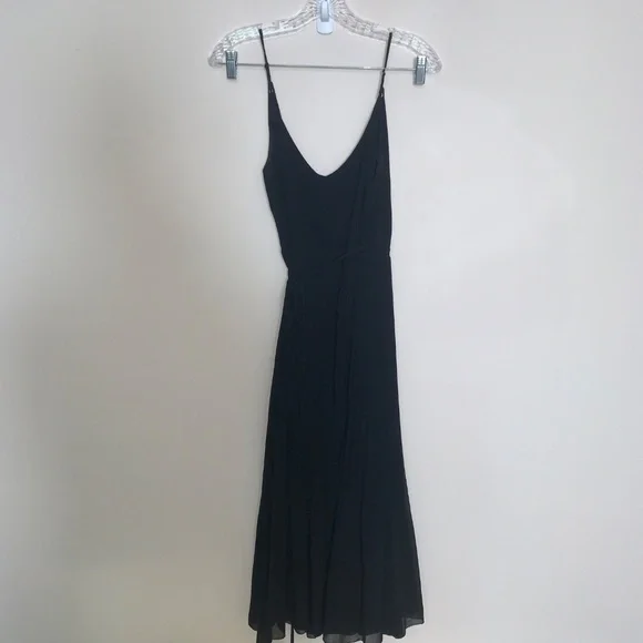 Aritzia Wilfred Beaune Pleated Chiffon Midi Wrap Dress S - Picture 2 of 10